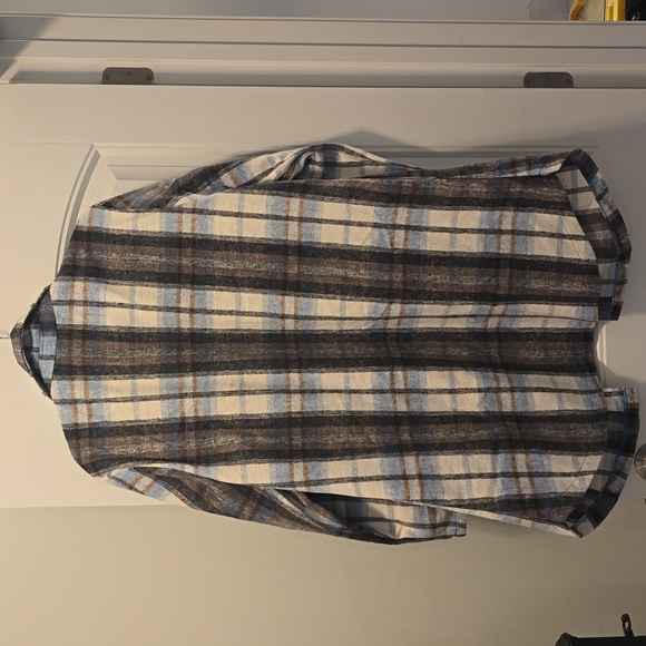 Melloday Women's 1XL Blue flannel patterned coat - Picture 5 of 5